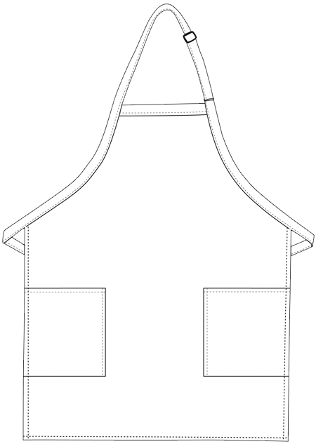 Two patch pocket bib apron, style 230