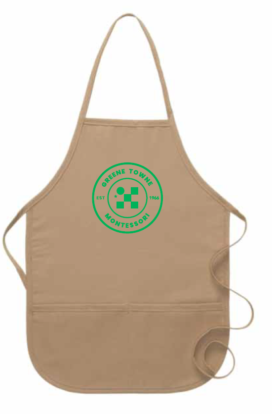 Two-pocket child bib apron, made in USA, CPSIA compliant