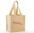 Natural khaki wide-bottom jute grocery tote bag