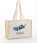 Khaki and natural Companion cotton-panel jute tote bag