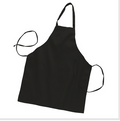Black full-length plain-front twill apron
