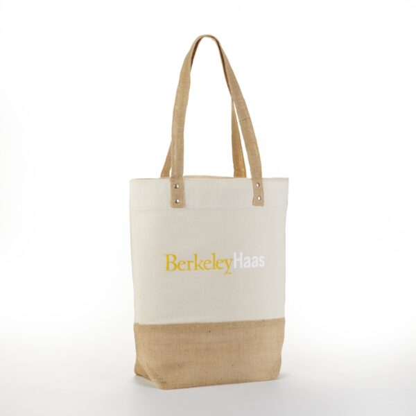 Khaki Stuffer canvas and jute tote bag