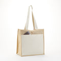 Khaki Buddy jute tote bag with cotton front pocket