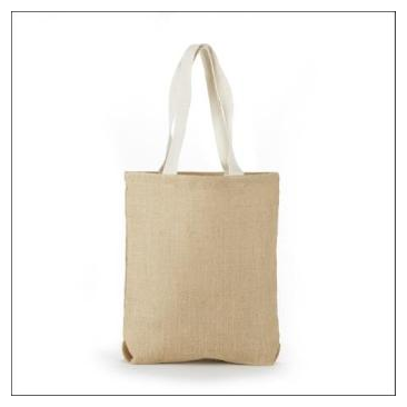 Khaki natural jute school book bag with long web handles