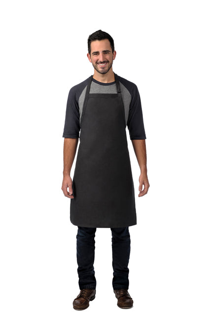 Black no-pocket butcher apron, made in USA